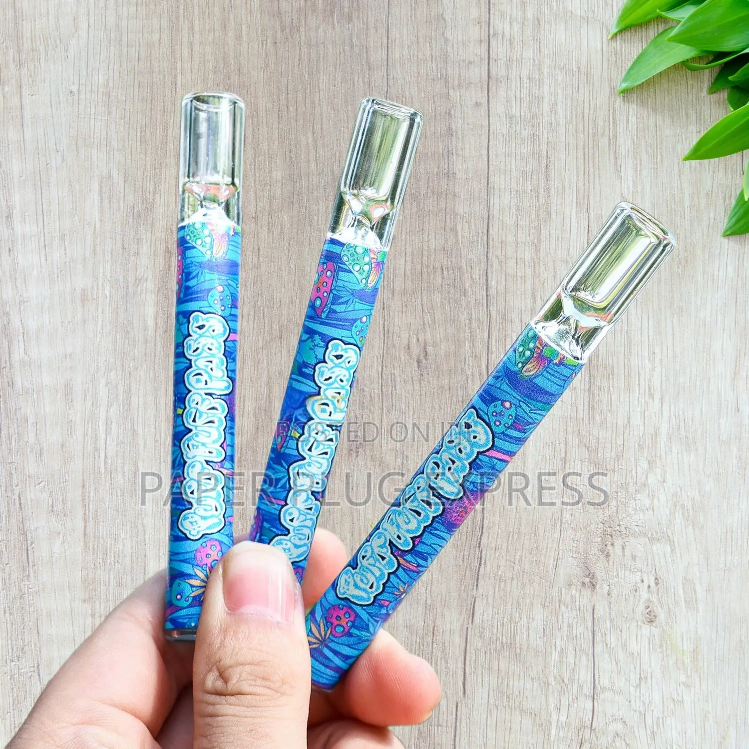 Chillum Puff Puff Pass Smoking Straight Design Glass Pipe