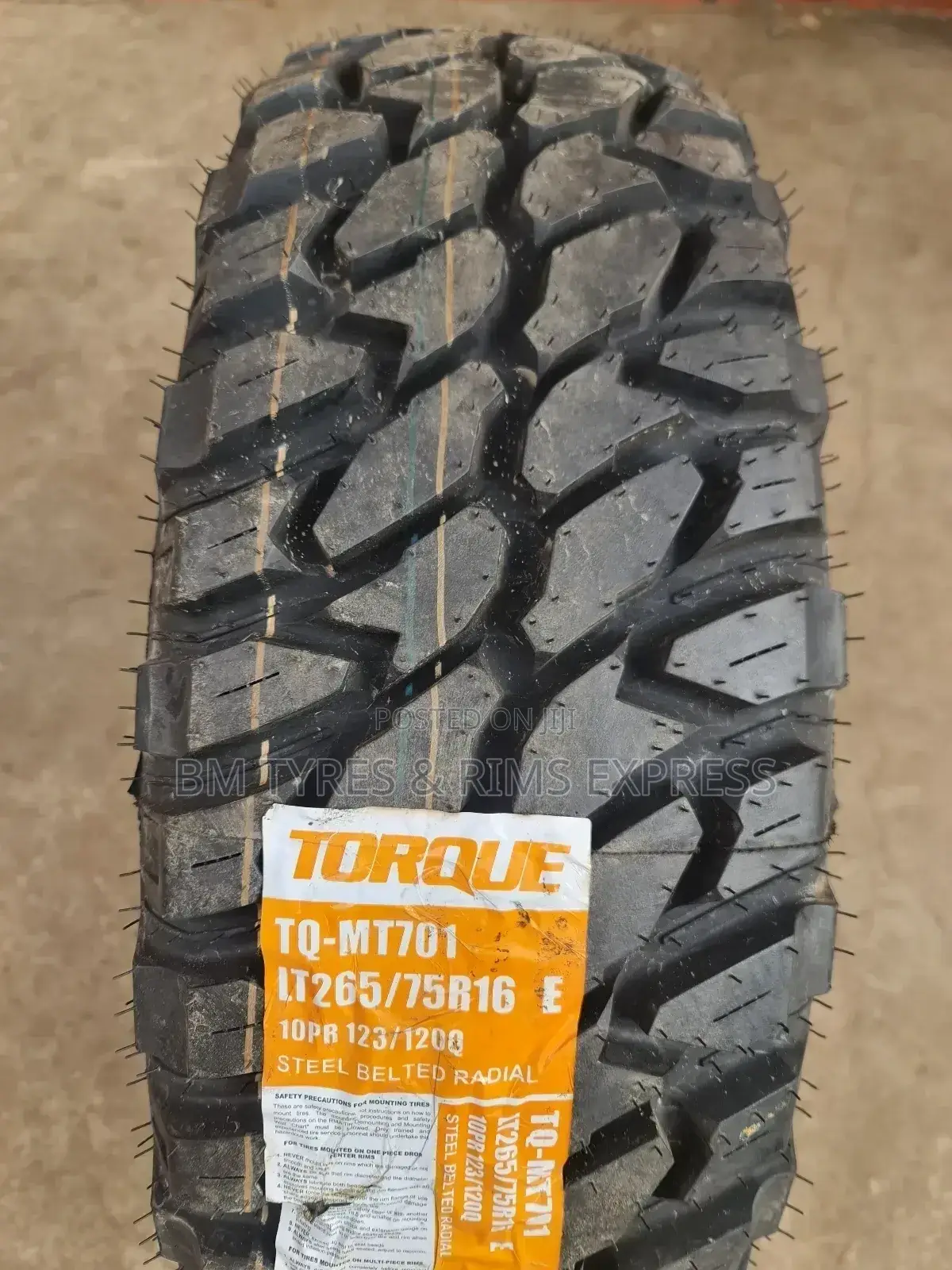 265 /75 R16 Torque Tyres (Mud Terrrain) Commercial
