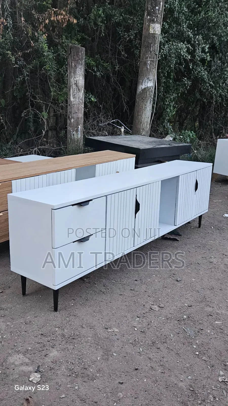 White & Black Tv Stand Console