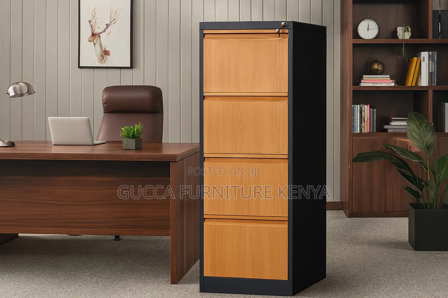 Imported 4-Drawer Brown Metallic Storage Locker