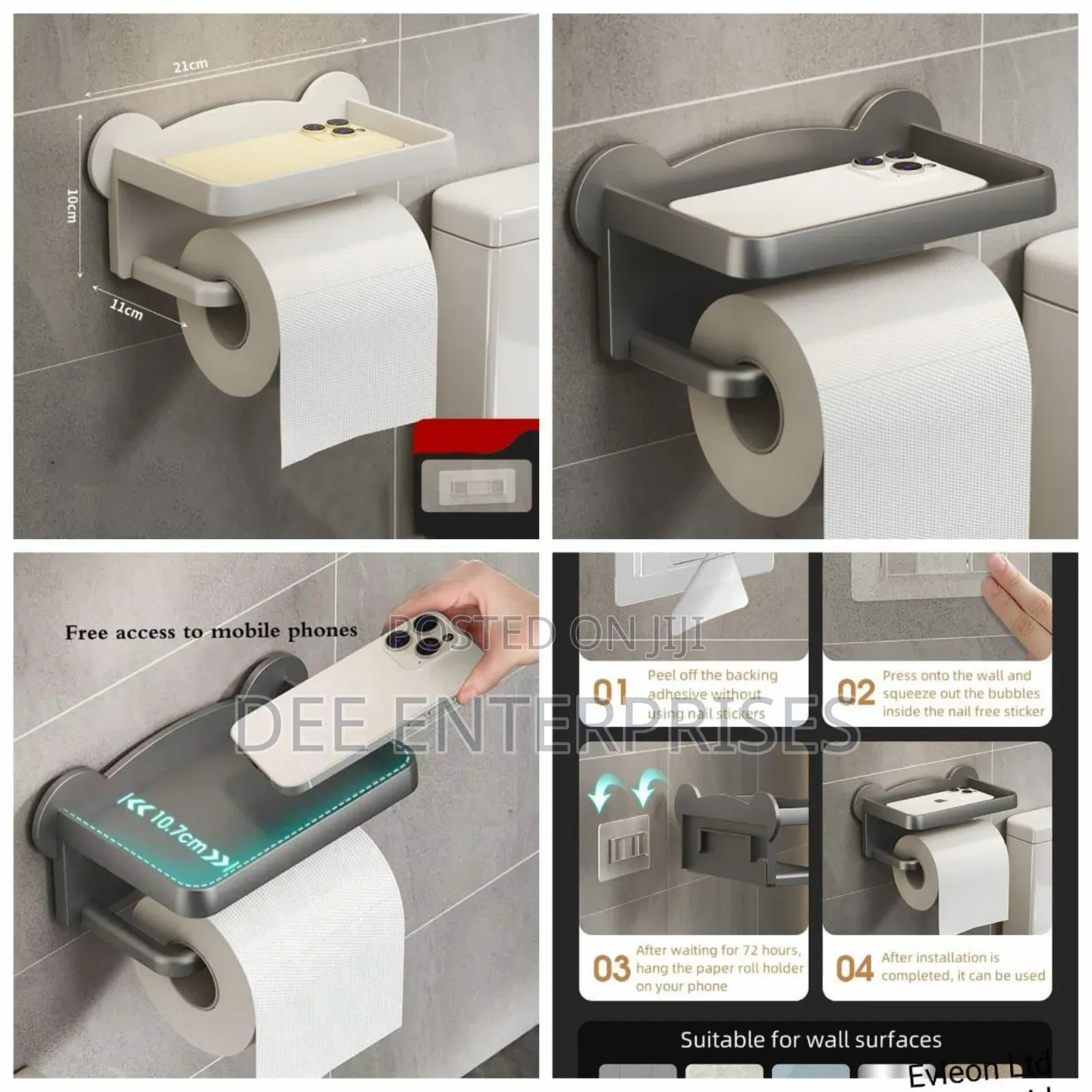 Punch Free Toilet Tissue Holder
