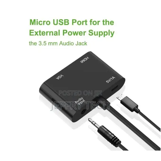 Vga to Hdmi Vga Splitter With 3.5mm Converter Adapter - Dual Display