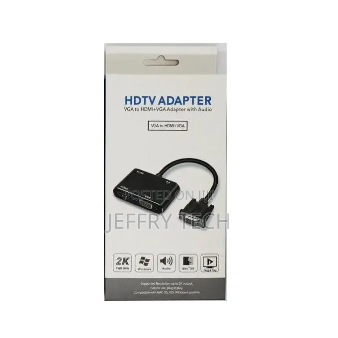 Vga to Hdmi Vga Splitter With 3.5mm Converter Adapter - Dual Display