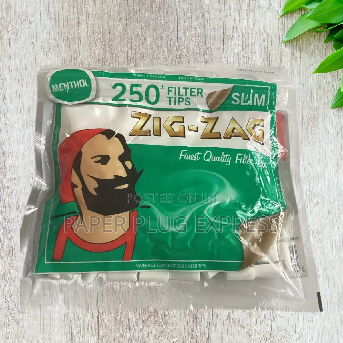 Zig-Zag Slim Mint Menthol Cotton Filter Tips - 250 Tips
