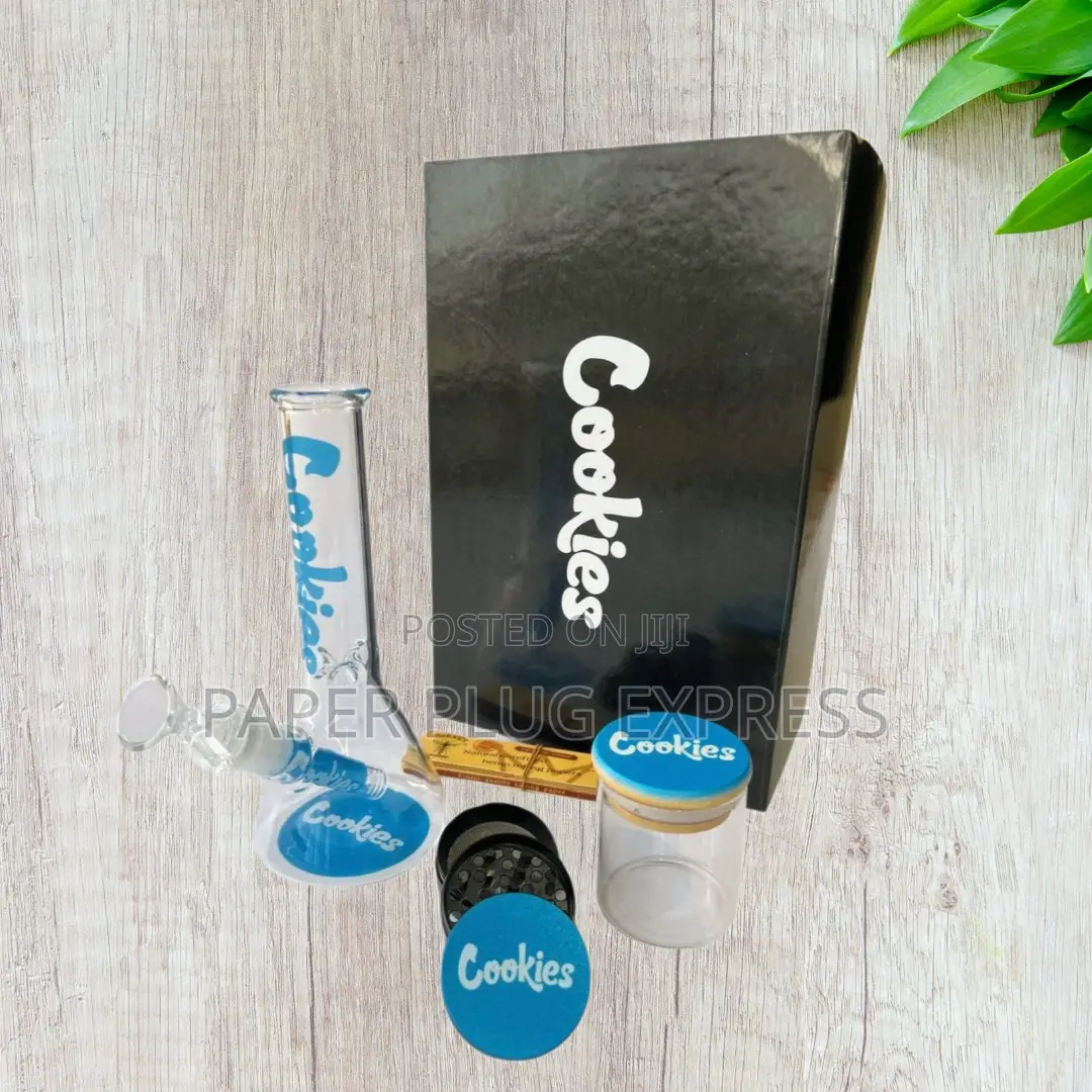 Cookies Blue 11" Glass Bong Smoking Gift Kit Set