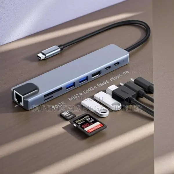 8 in 1 Usb C Hub Ultra Hd Adapter With Hdmi Usb 3.0 Sd and Pd Port
