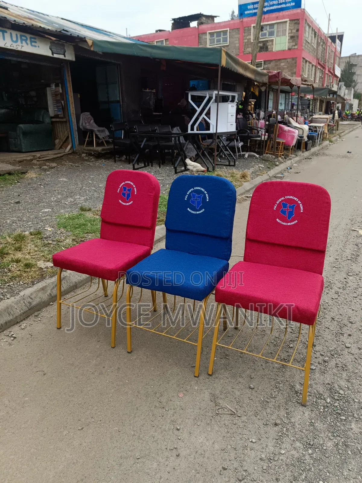 Red/ Blue Locally Made Chairs With Branding