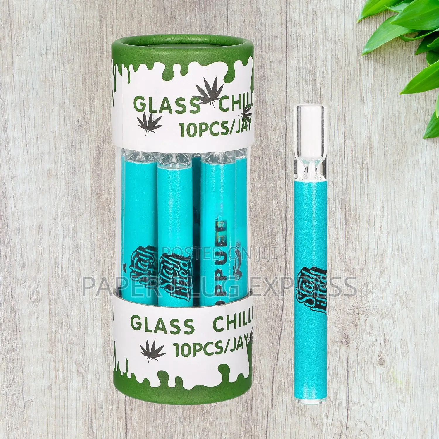 Chillum Straight Glass Smoking Pipes – 10pcs Display Jar