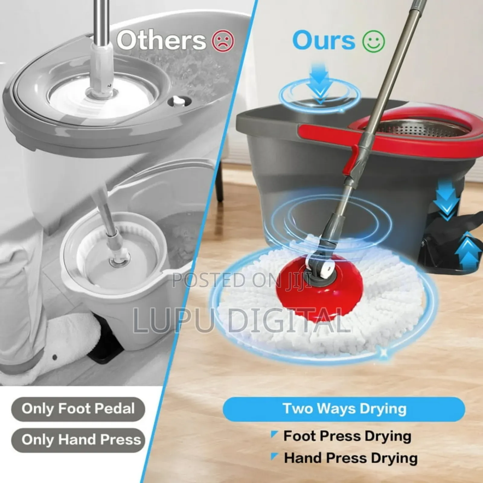 12l Bucket Foot Pedal Spin Mop (Rotary Mop)