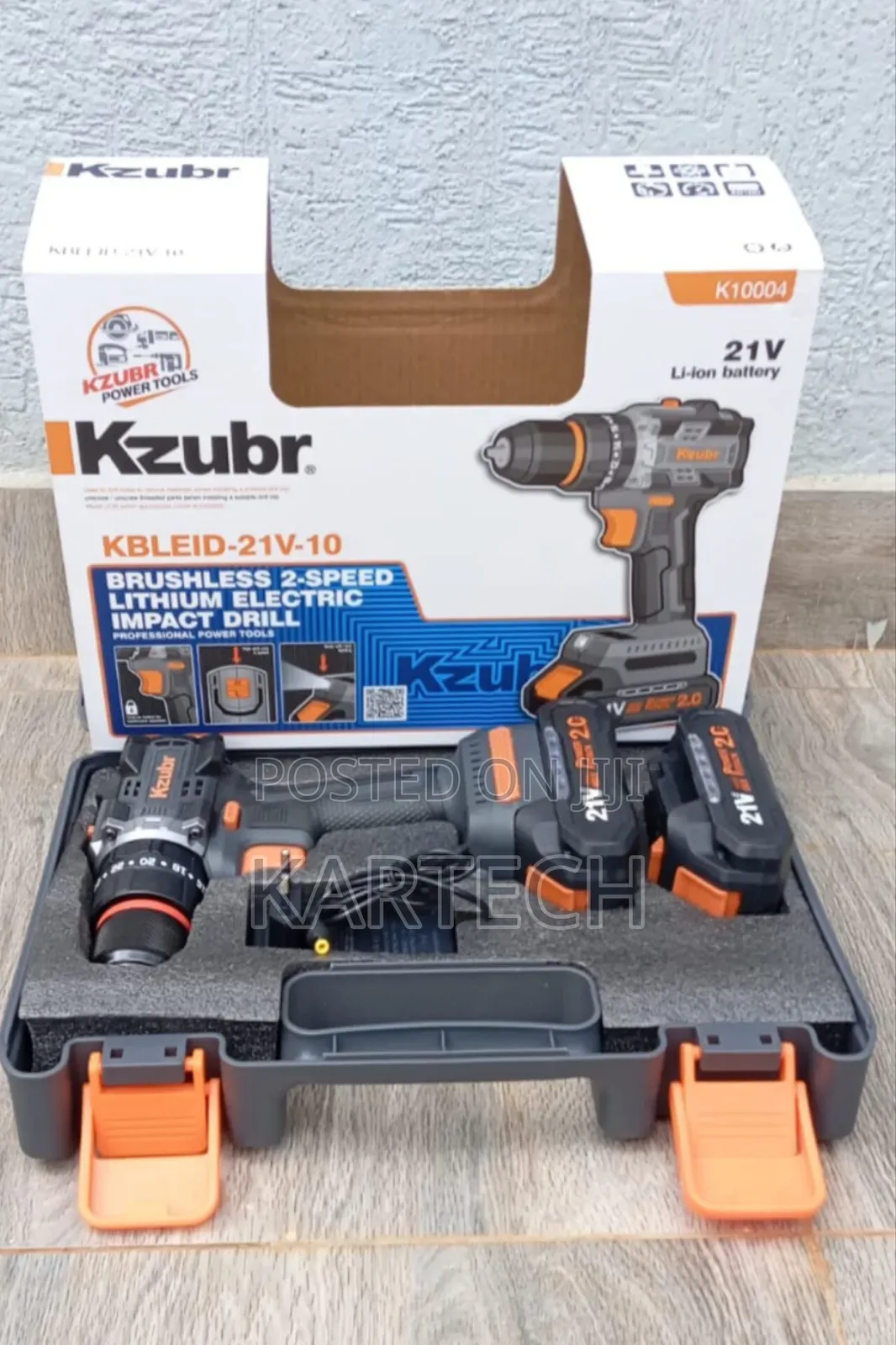 Kzubr Brushless 2-Speed Lithium Electric Impact Drill