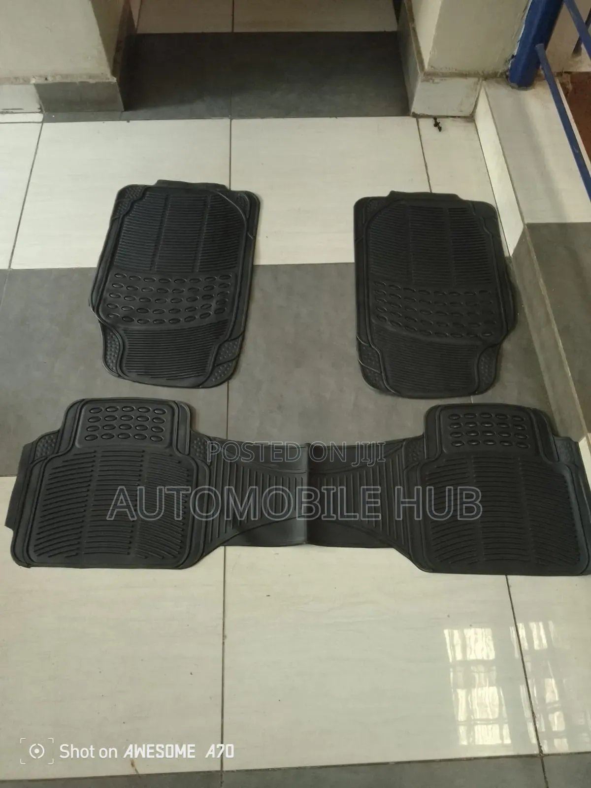 3 PCS Cojoined Floor Mats Rubber - Back Raw Joined Floor Mats