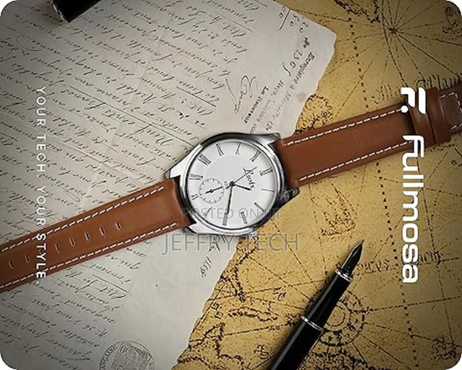 Axus Genuine Leather Galaxy Watch Strap,Brown,22mm