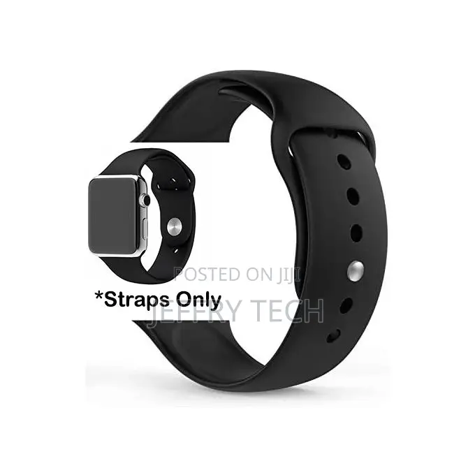 Bussdik Black Silicone Watch Band Made to Fit 42 44mm Apple Watch