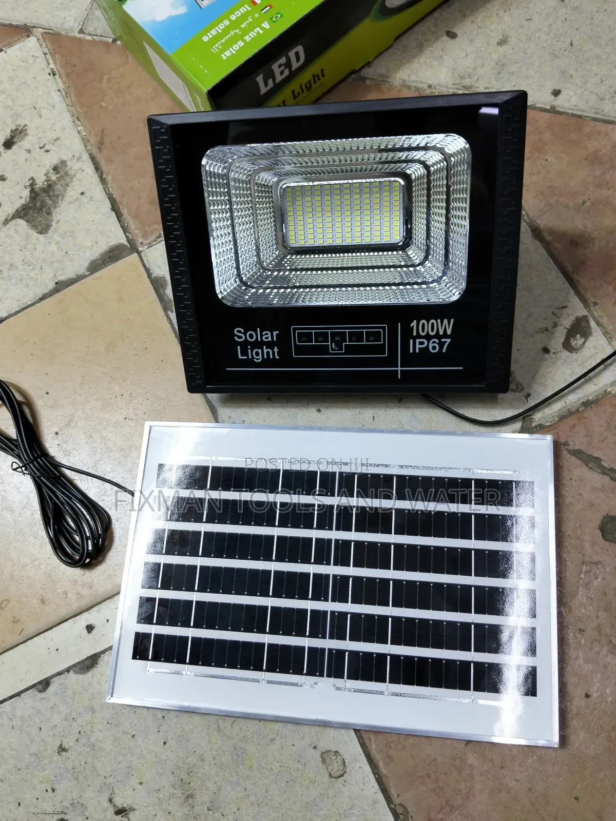 New Ip 67 Solar Flood Light 100 Watts And Sensor Panel