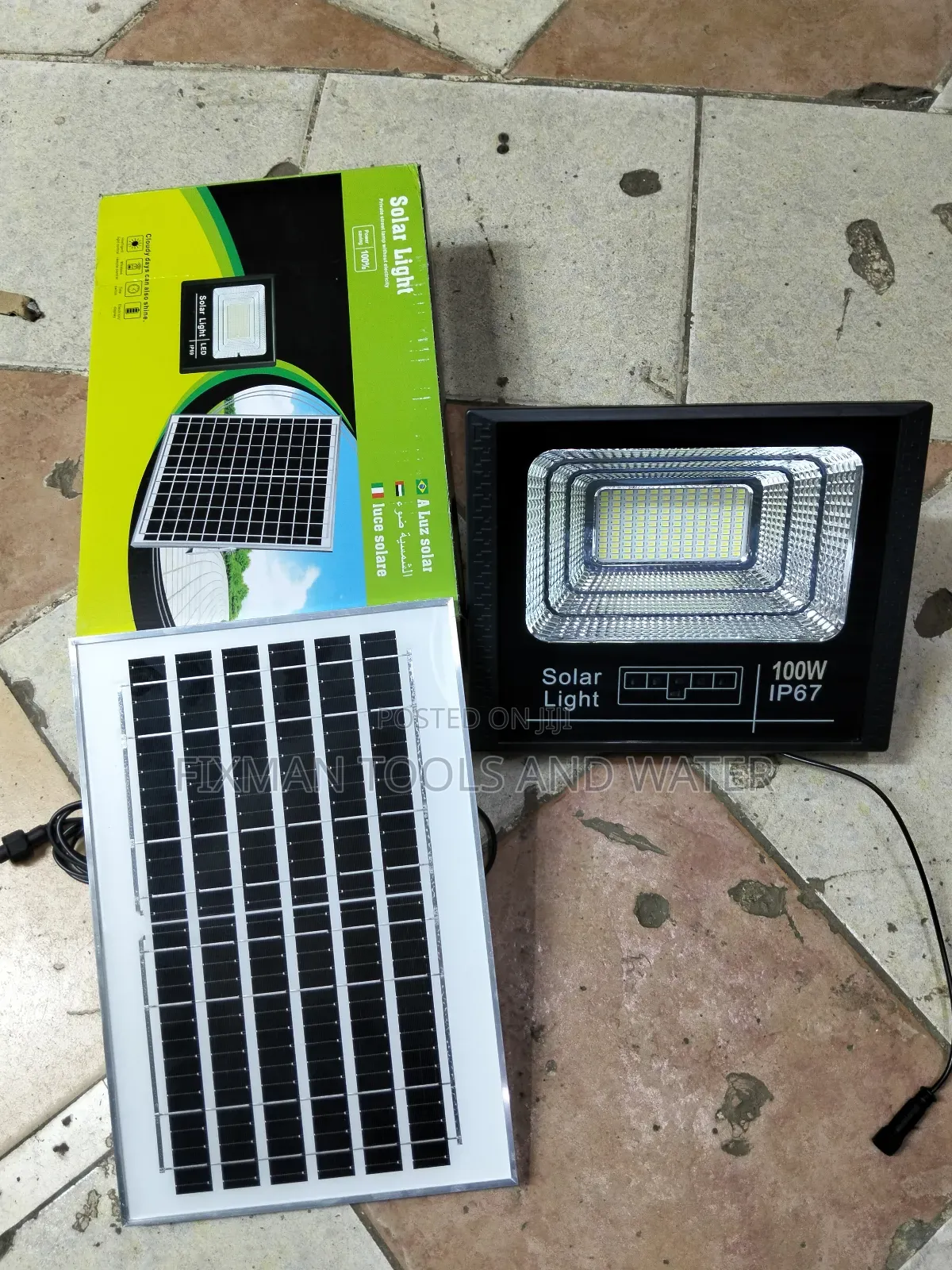 Premium Set Security Solar Flood Light 100 Watts  Solar Panel Ip 67