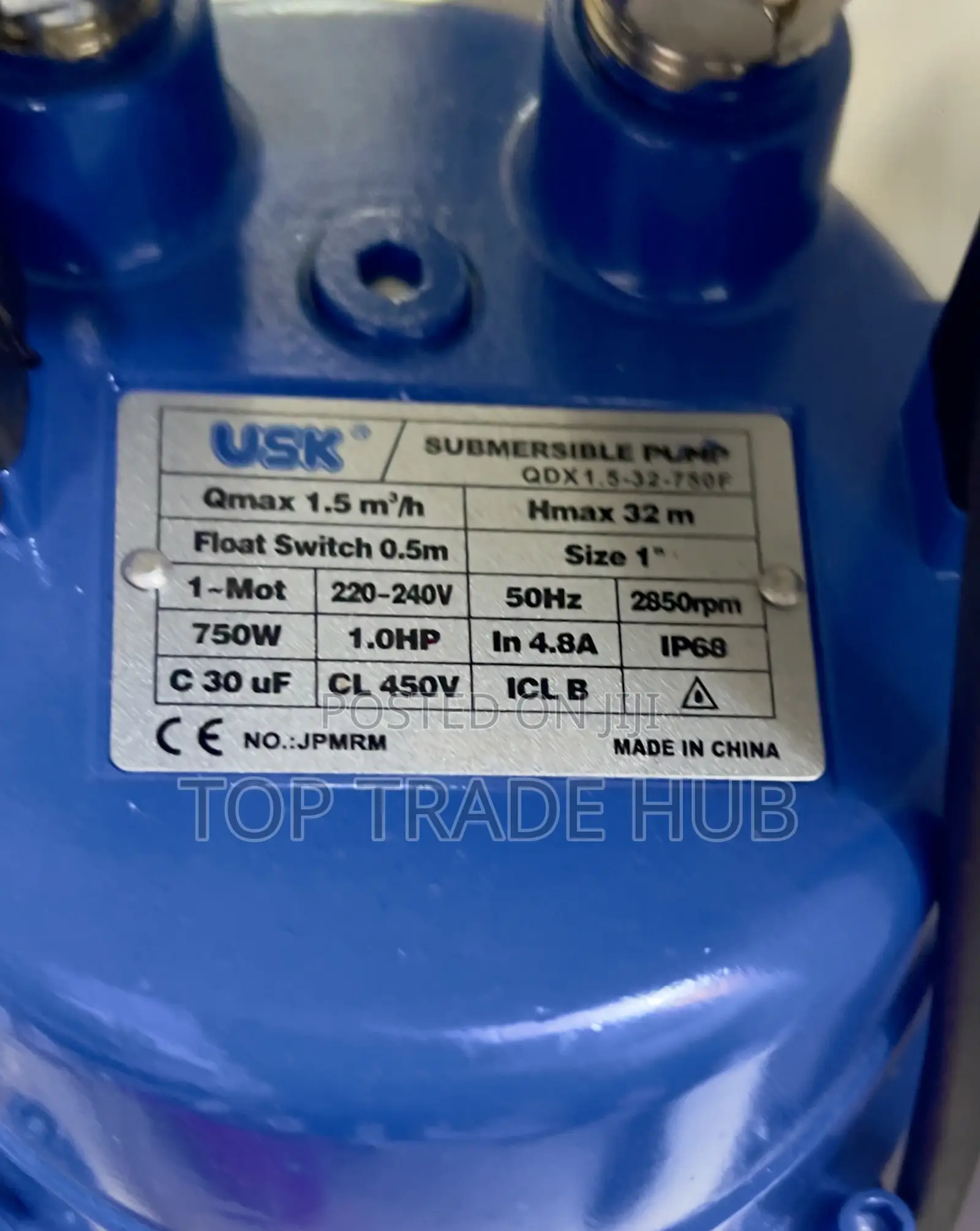 Usk Ac Shallow Well Submersible Pump 0.75kw/1hp 32m Head