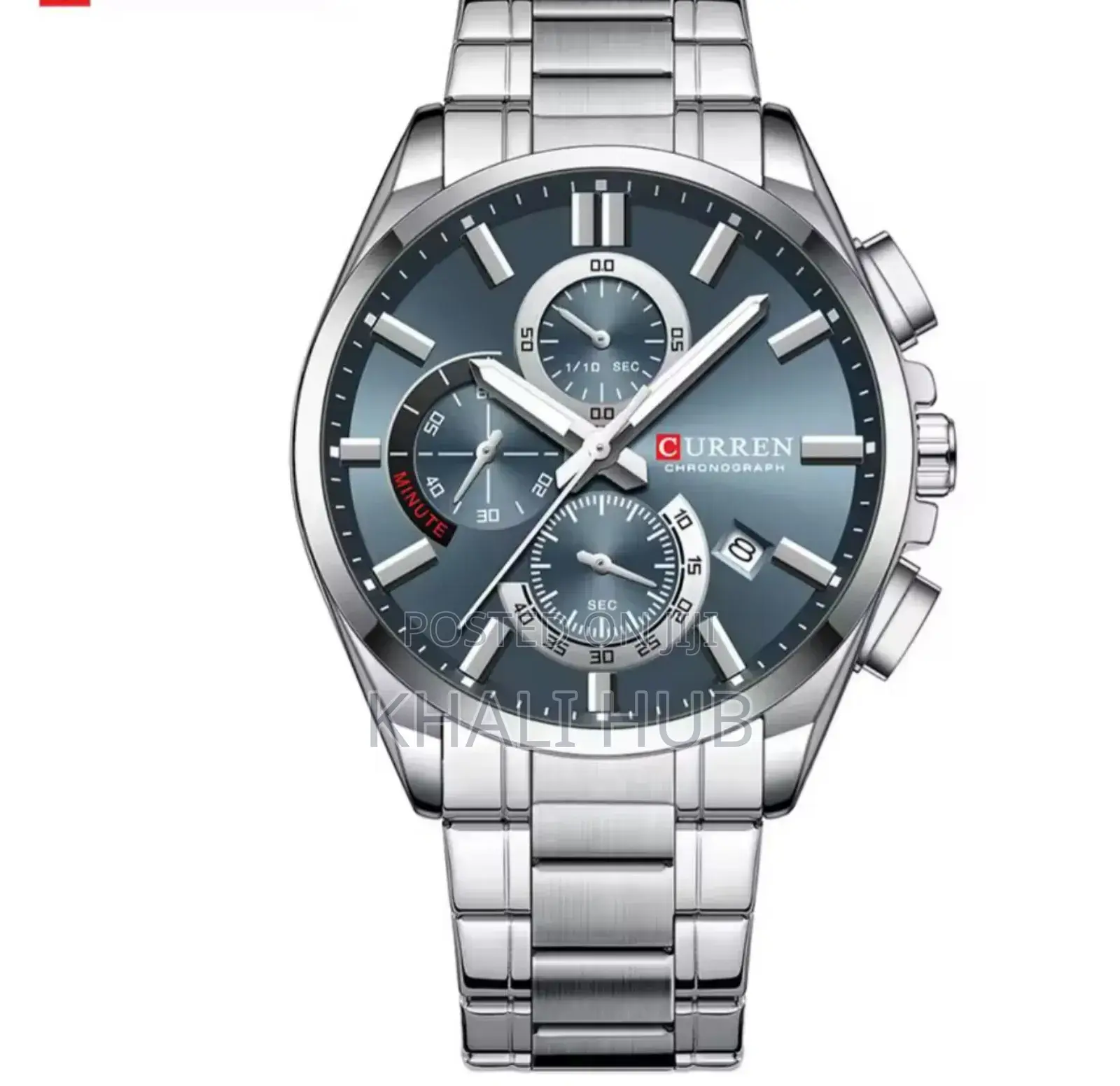 Curren Gents Silver Watch Silver Chronograph Gents Watch 8475