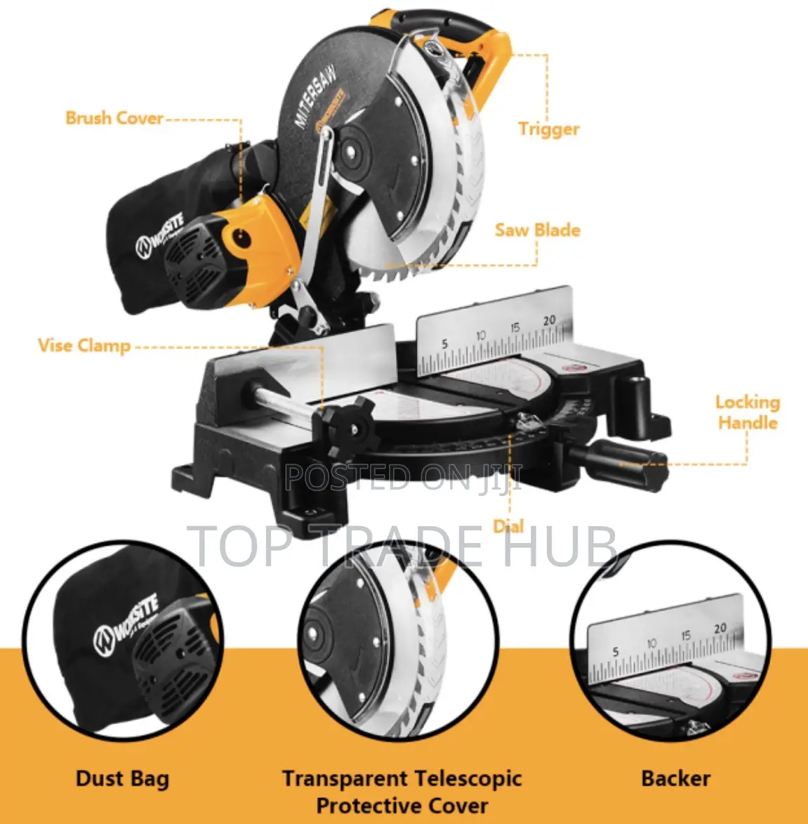 Worksite Saw Miter 255mm Power Saw Machine 1800w Sliding Miter Saw