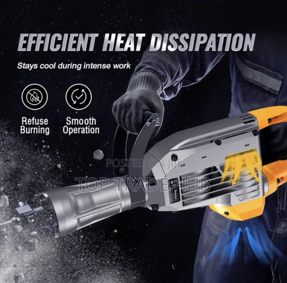 Worksite Demolition Hammer 1900w Electric Jack Hammer Concrete Breaker