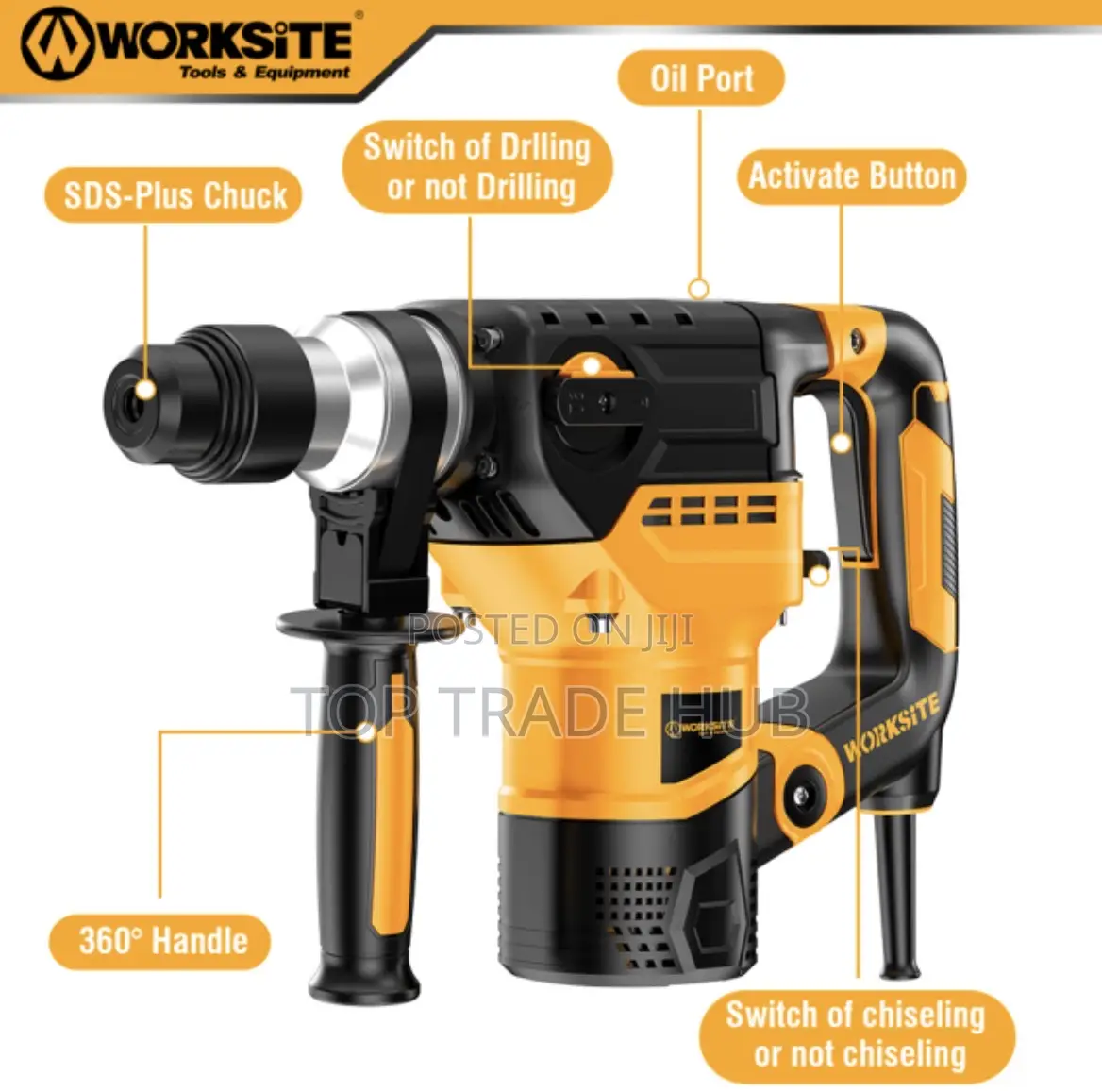 Heavy Duty Worksite Electric Rotary Hammer Drill 32mm 1500w