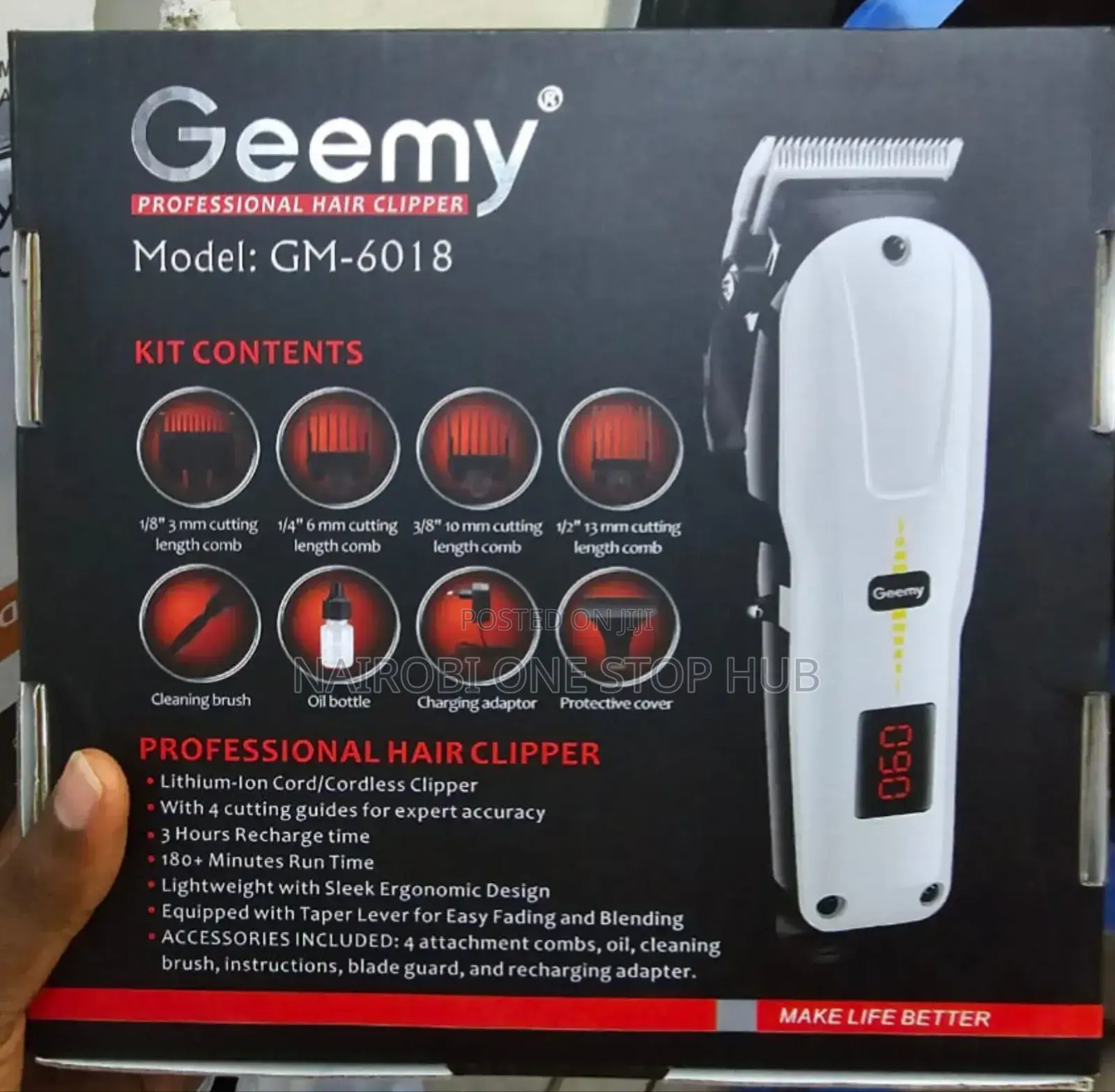 Geemy Cordless Hair Clipper Gm-6018