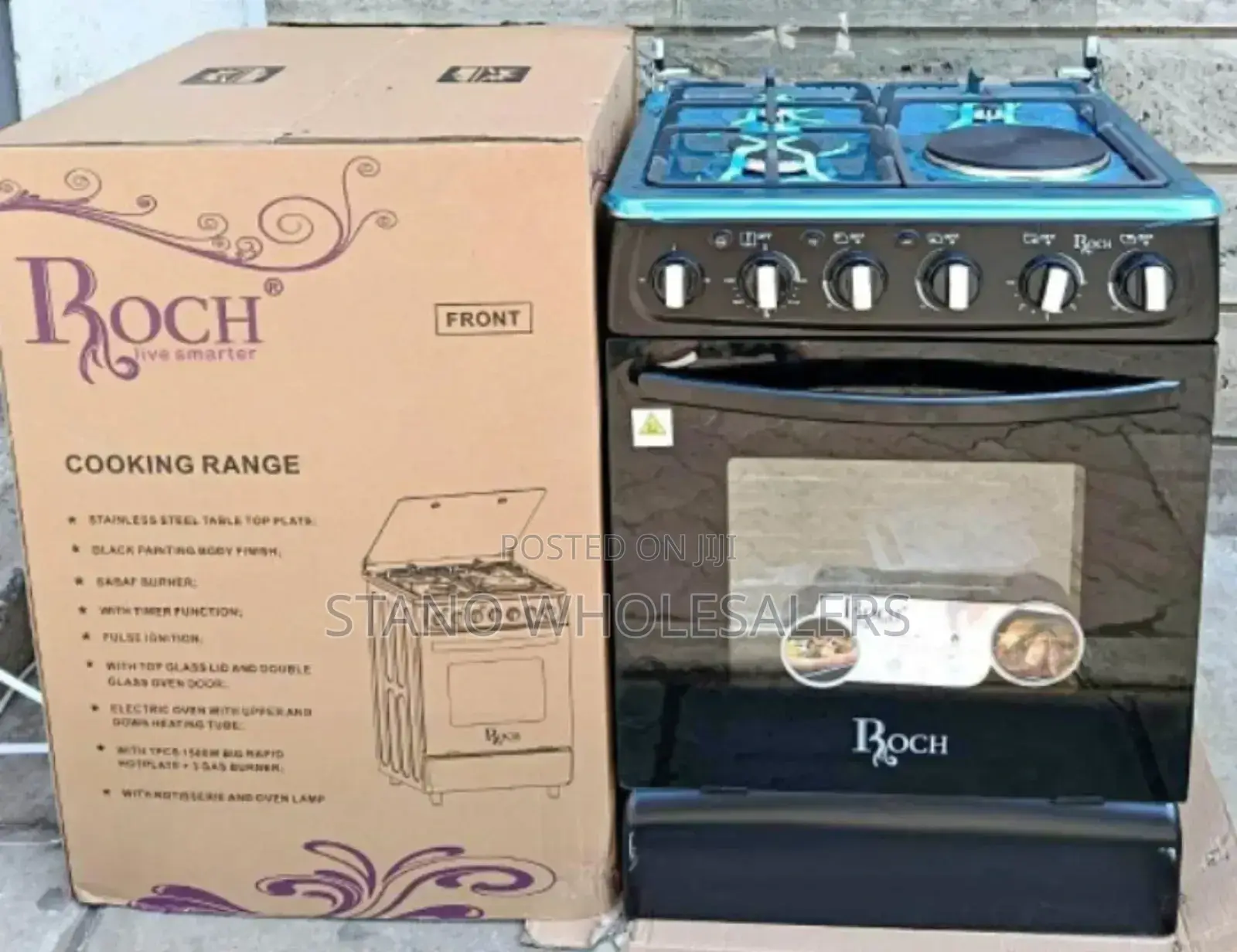 New Roch 60 by 60 Standing Cooker 3g+1e
