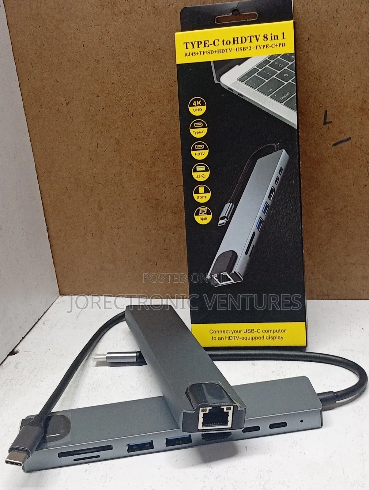 Type C to Hdmi 8 in 1 Adapter With Rj45
