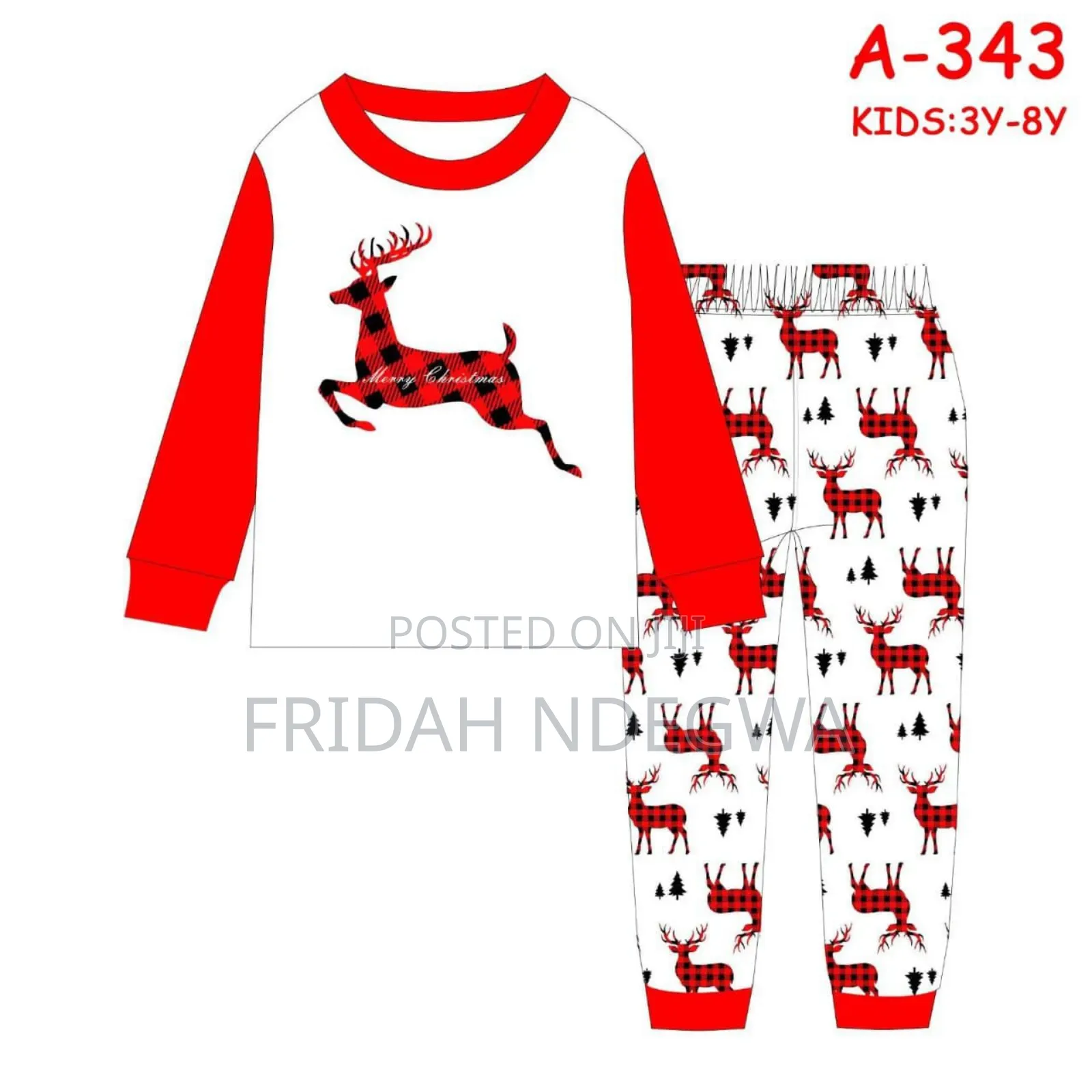 *Christmas Pajamas Outfit for Both Adults Kids Pyjamas Set(Top+Pant)