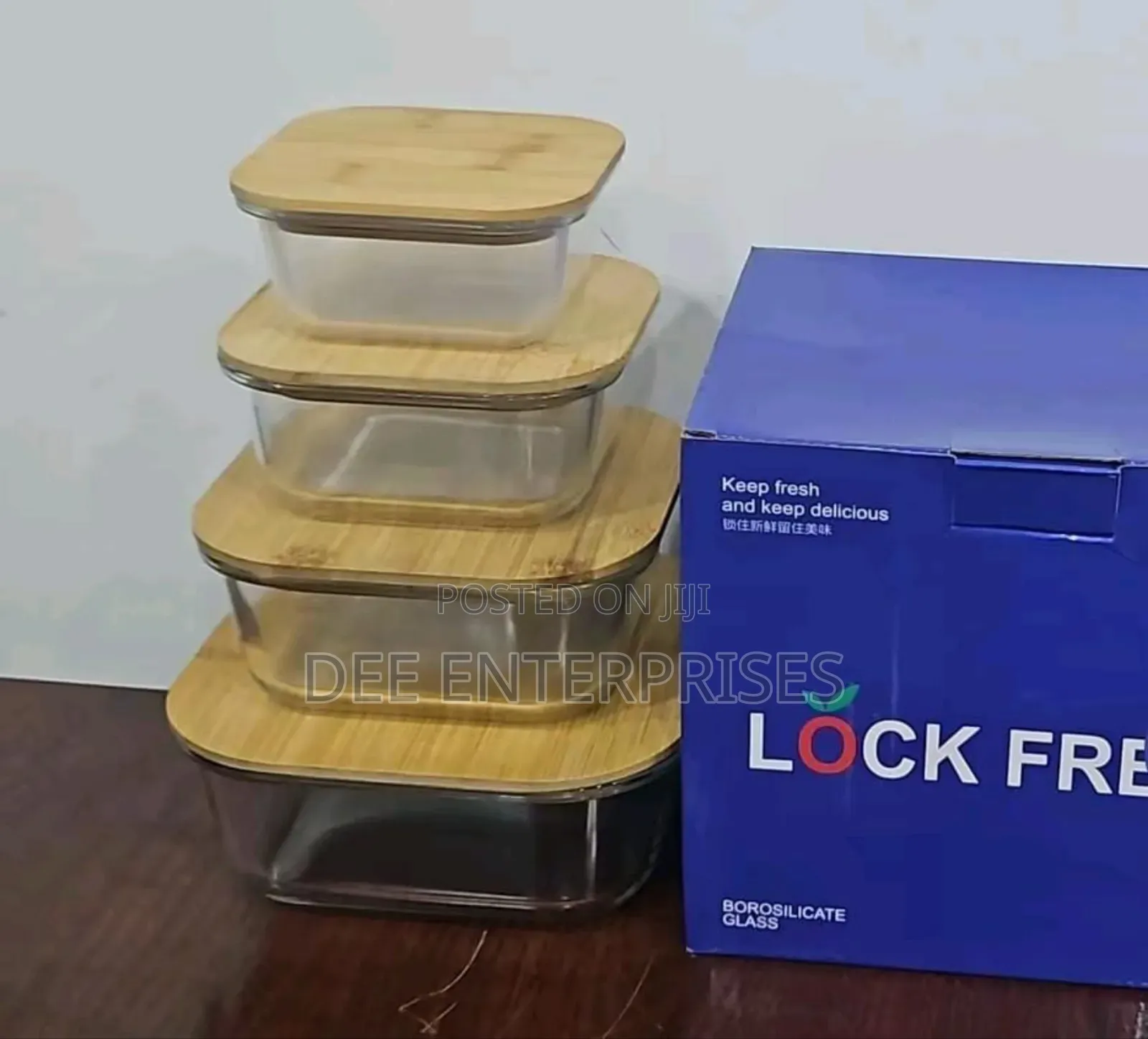 High Quality 4in1 Lock Fresh 4pc Heavy Glass Food Storage Containers