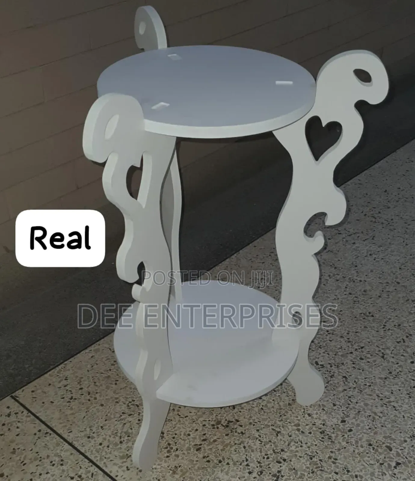 3 Legged 2 Layer White Decor Table