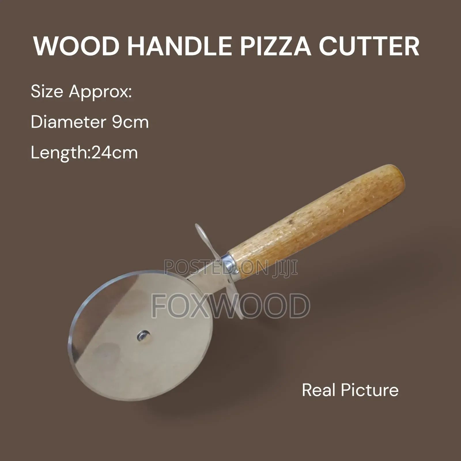 Pizza Cutter Stainless Steel/Wooden Handle