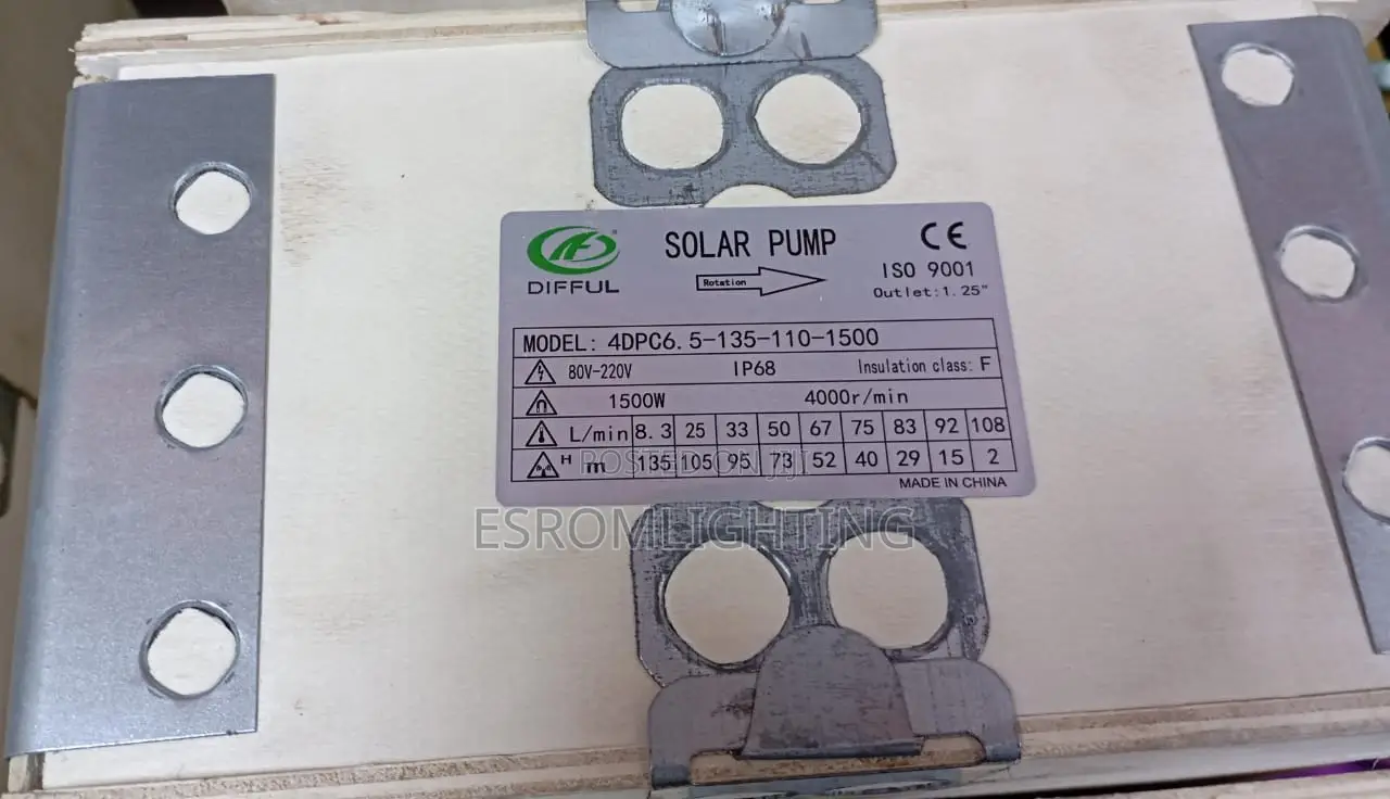 Difful 1500w Solar Water Pump – Model 4dpc6.5-135-110-1500