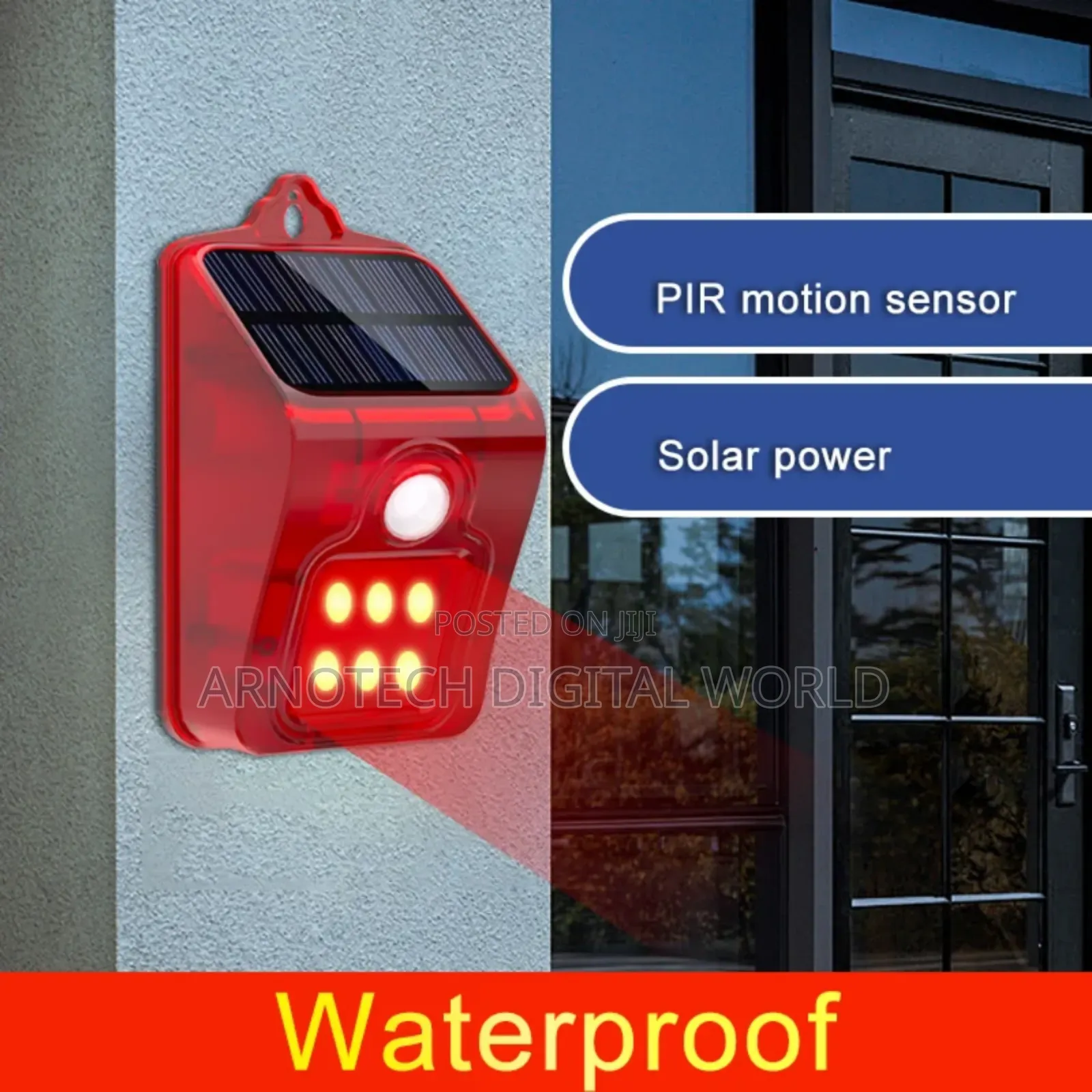 Solar Security Strobe Siren With Pir Motion Sensor