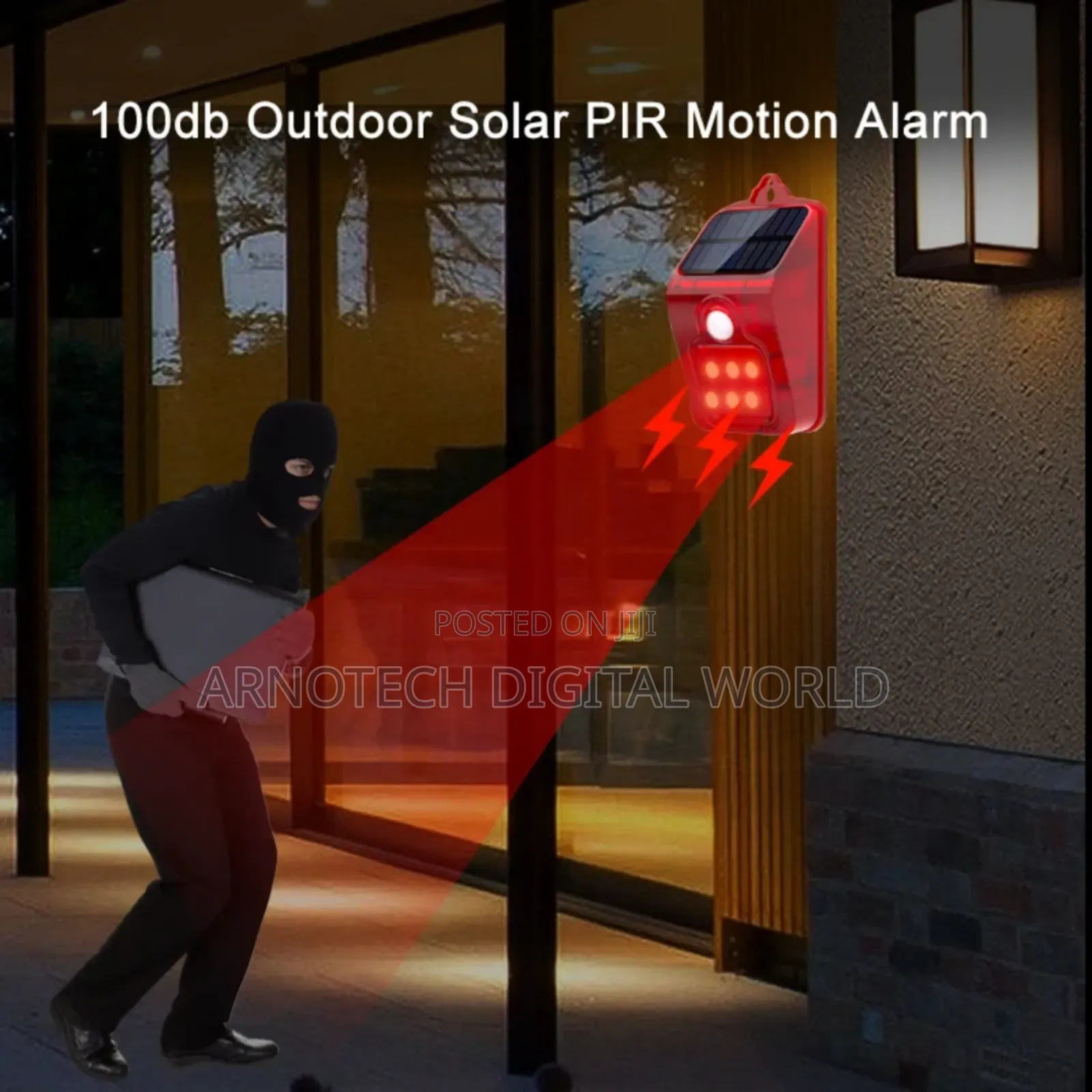 Solar Security Strobe Siren With Pir Motion Sensor