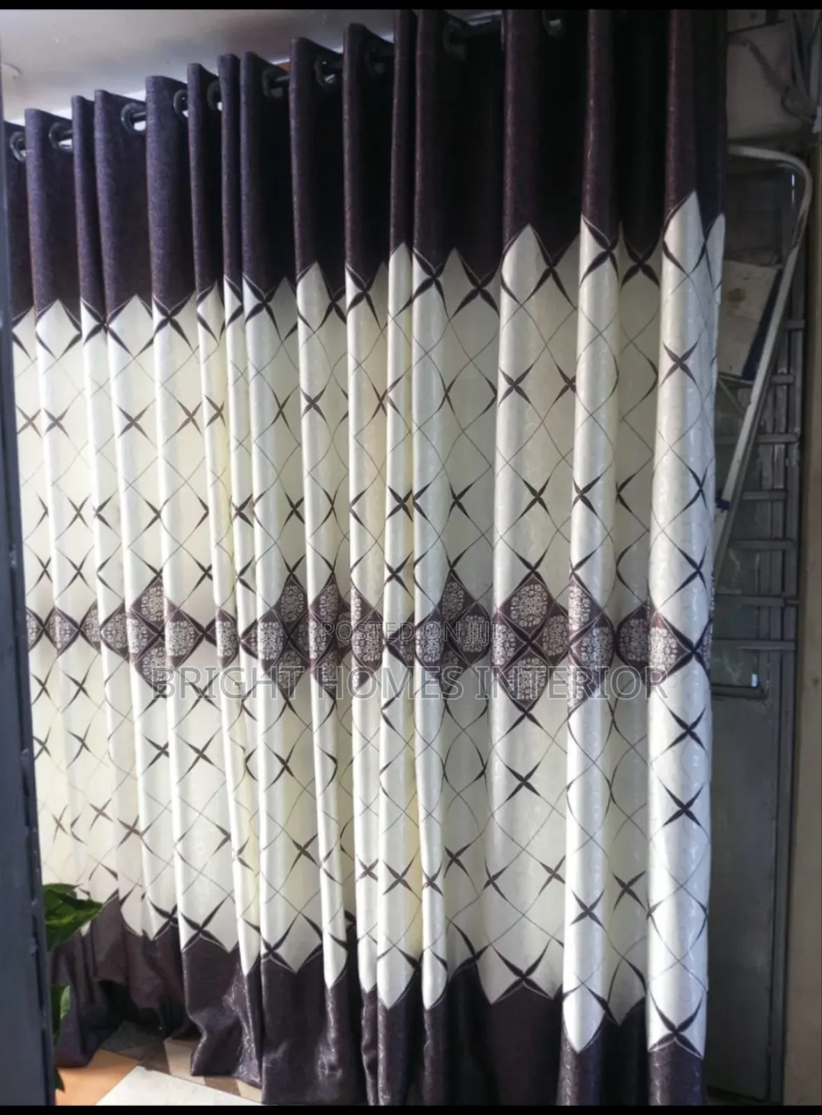 Grey Floral Curtain and It's Matching Sheer