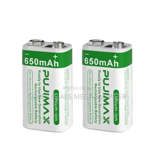Pujimax 9v 650mah Lithium-Ion Battery Long Lasting for Diy Electronics