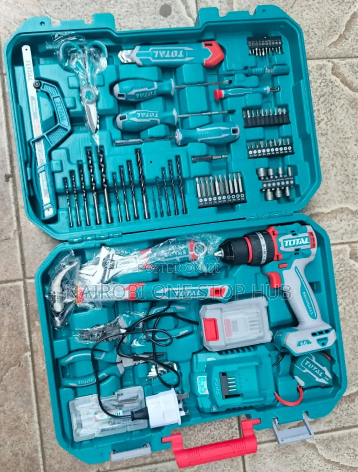 Total 165 Pieces Power Drill and Mechanic Tool Set
