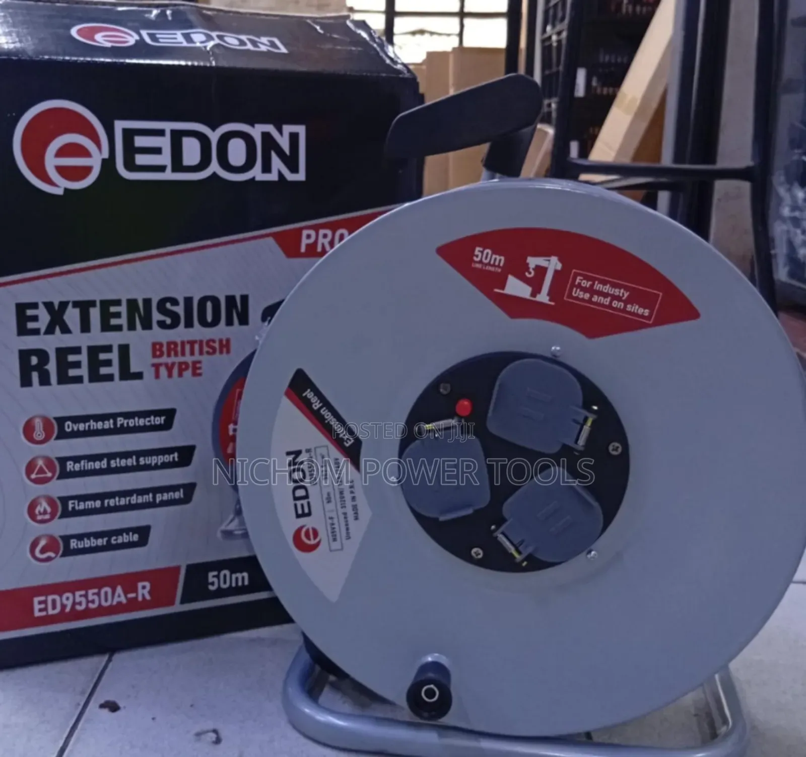 Edon 2.5mm 50m Extension Cable/Electric Extension Cable  Reel