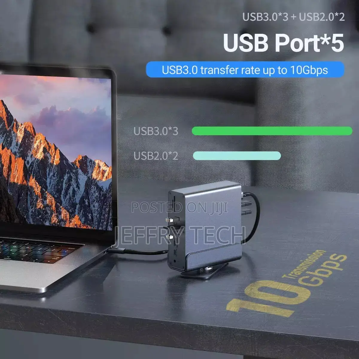 16 in 1 Usb-C Docking Station Hd Vertical Hub With Triple Monitor