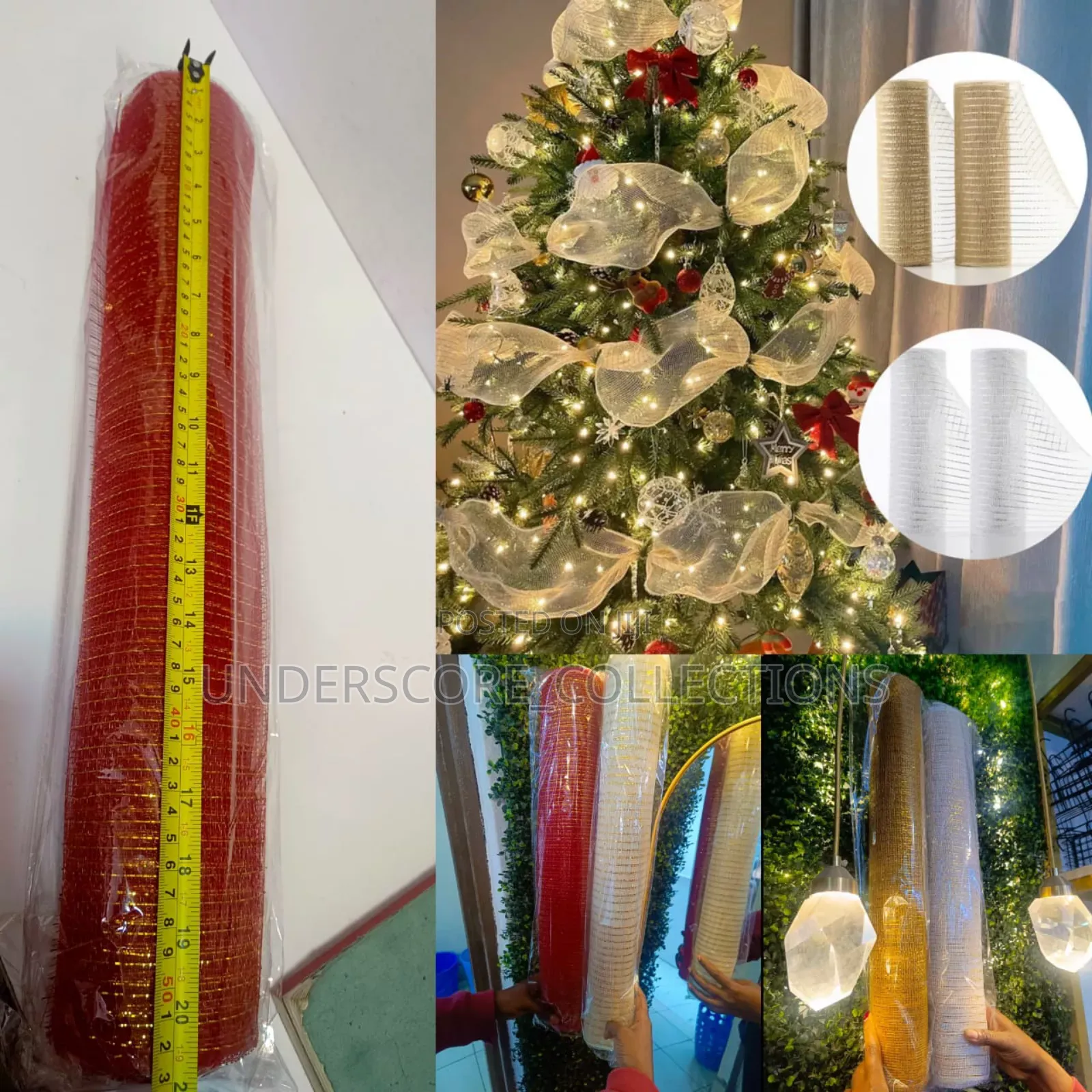 Gold Mesh Ribbon Decorative Mesh Roll