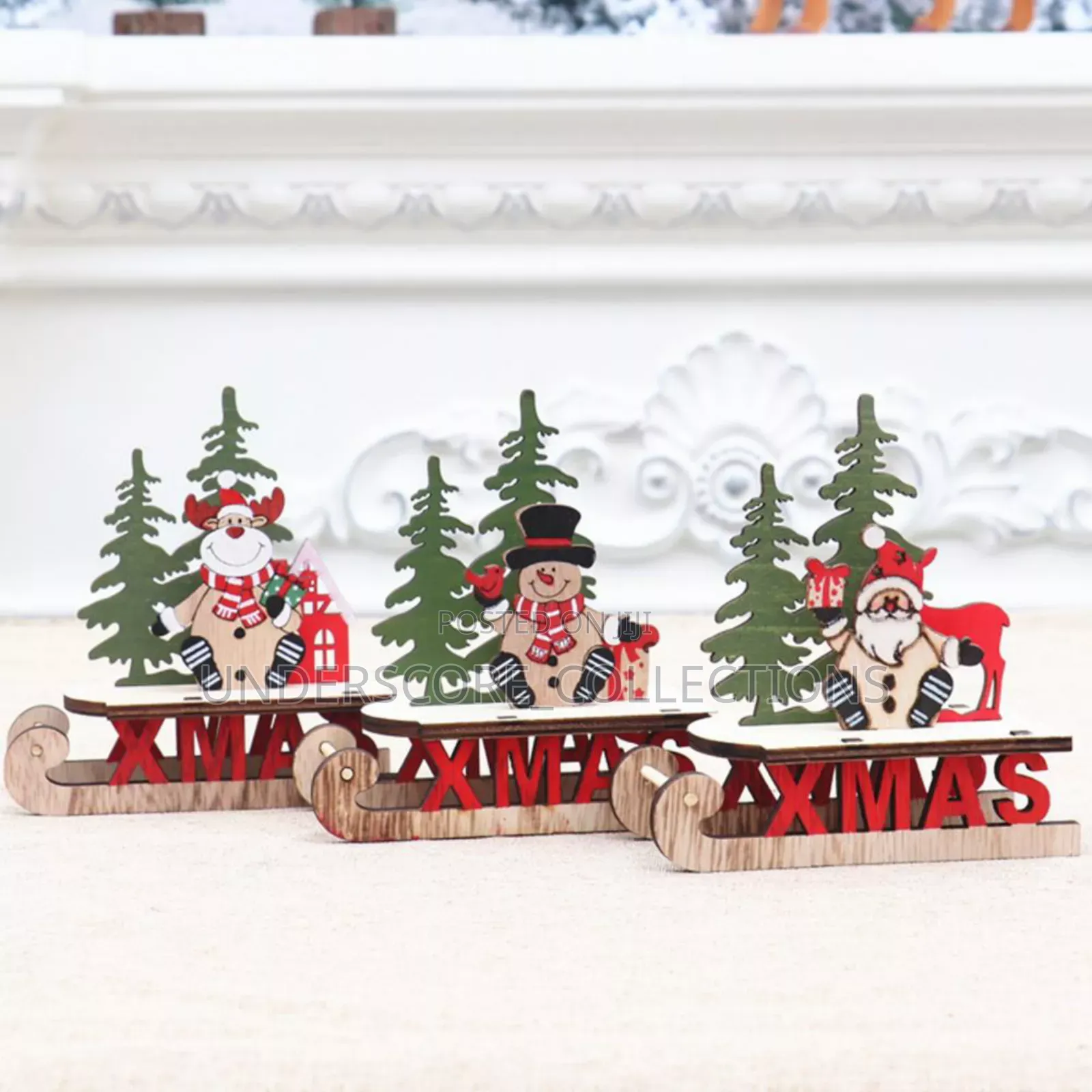 Desk Topper Diy Wooden Craft Christmas Decoration*