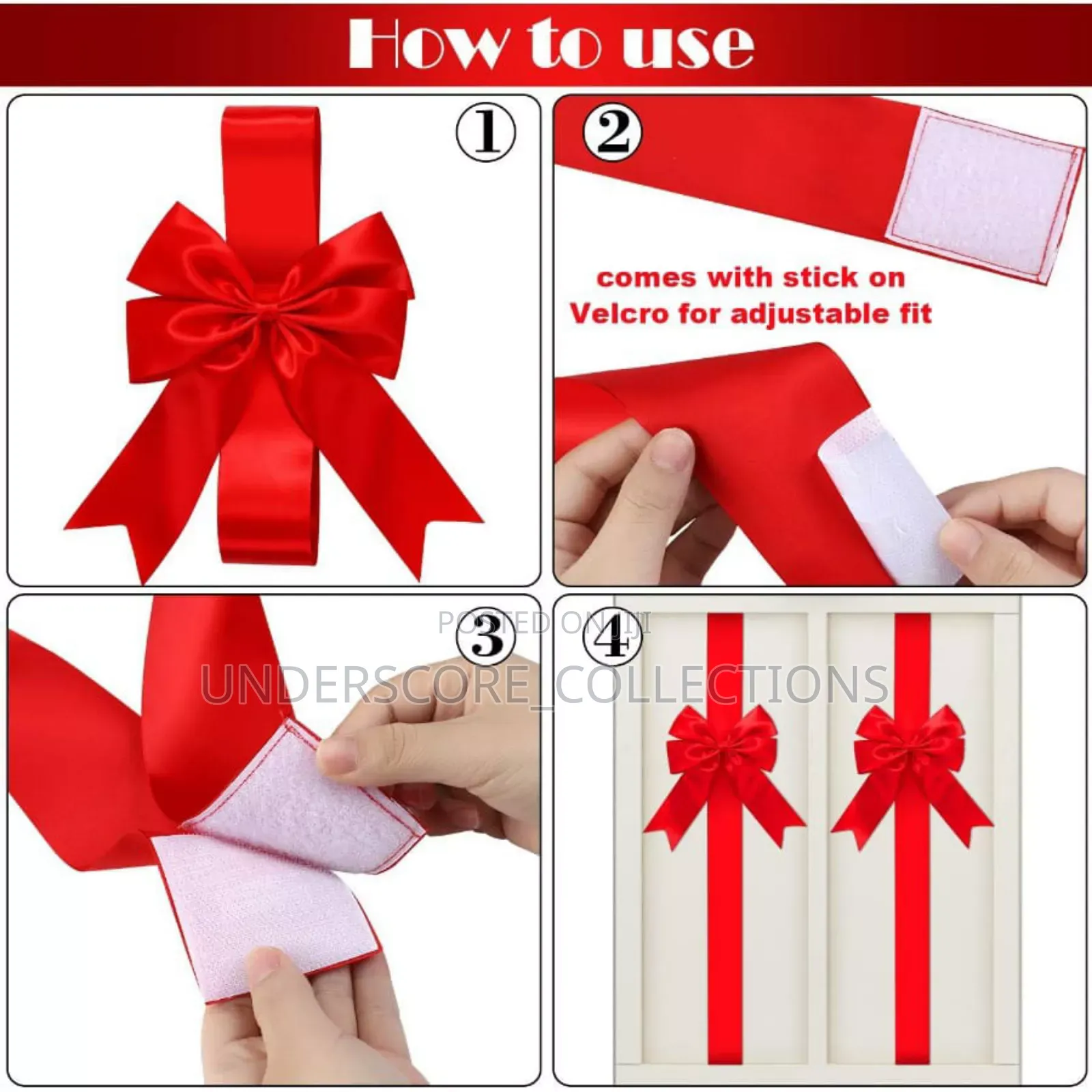 Red Large Christmas Door Ribbons