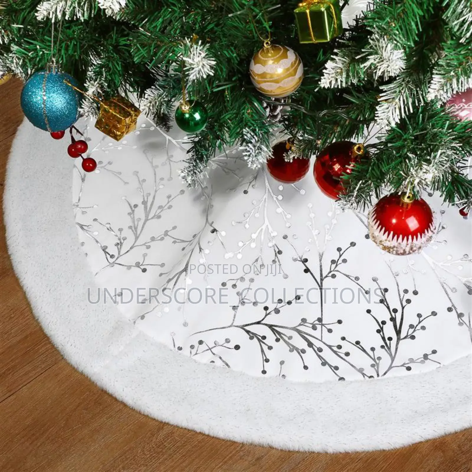Silver/White Plush Carpet Xmas Decoration
