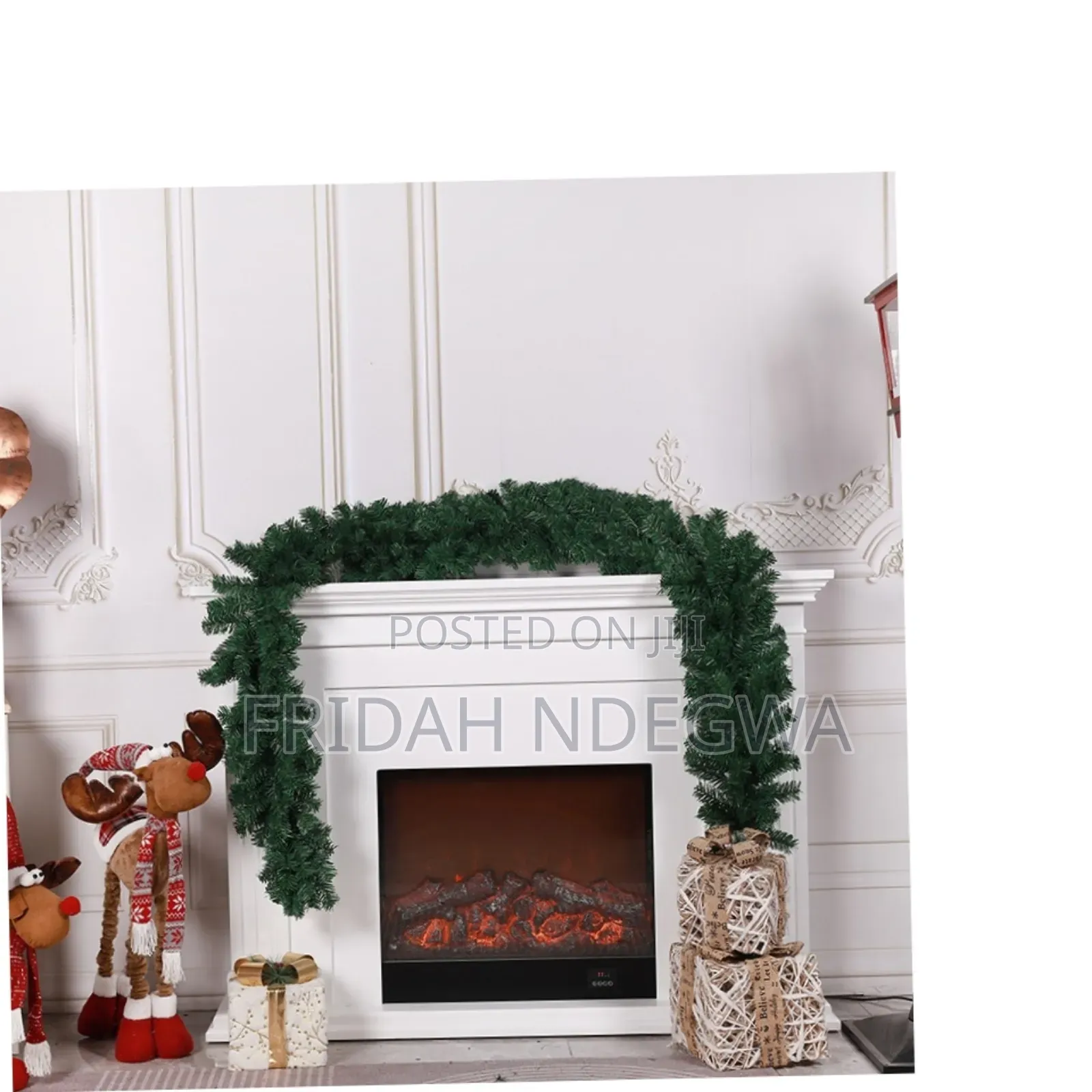 *Christmas Green Pine Needle Wreath Front Door Christmas Garland