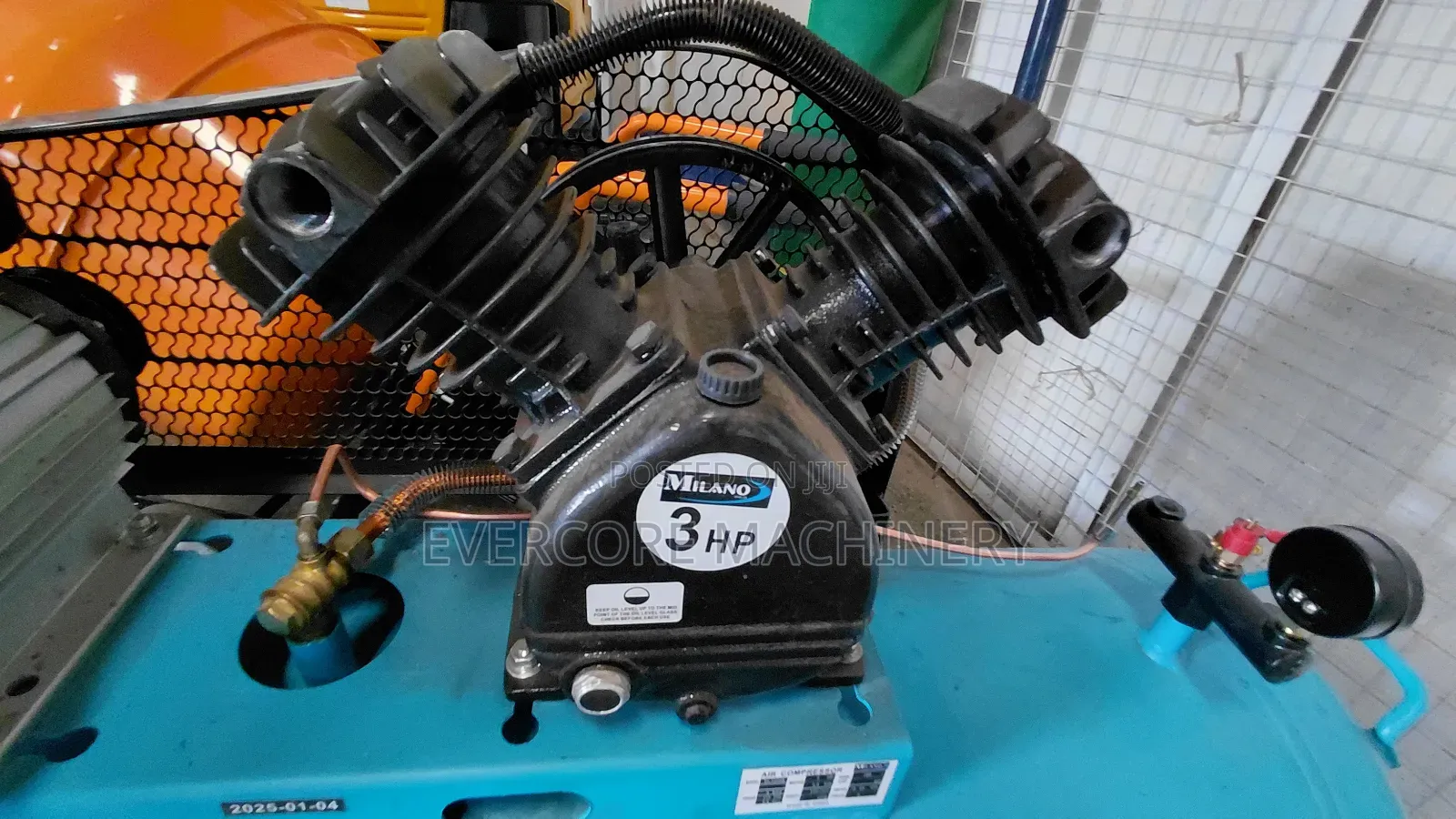 Milano Italia 200l Electric Air Compressor Double Piston.