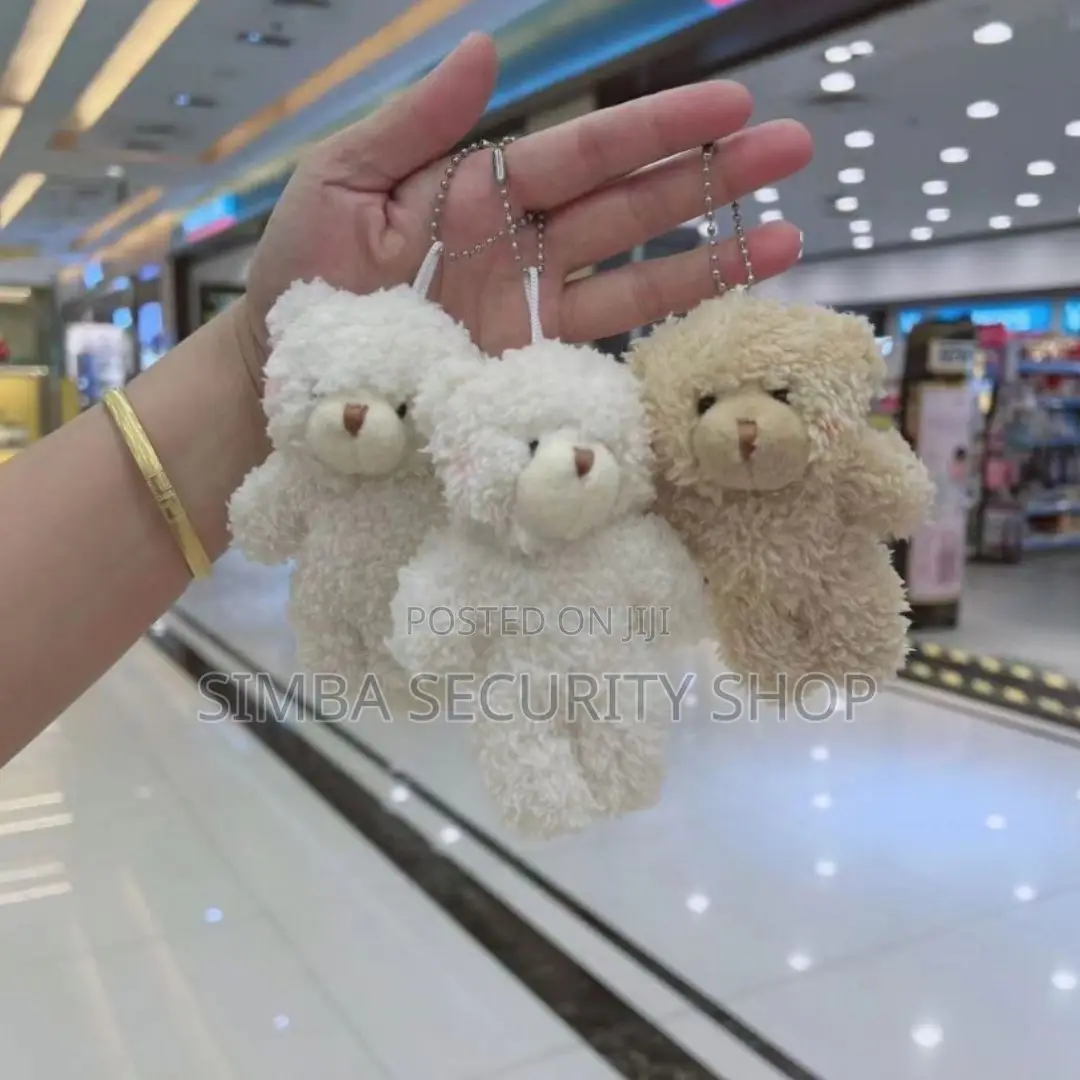 Fluffy 3d Teddy Bear Plush Keychain Soft Keyholder Car Pendant Gift