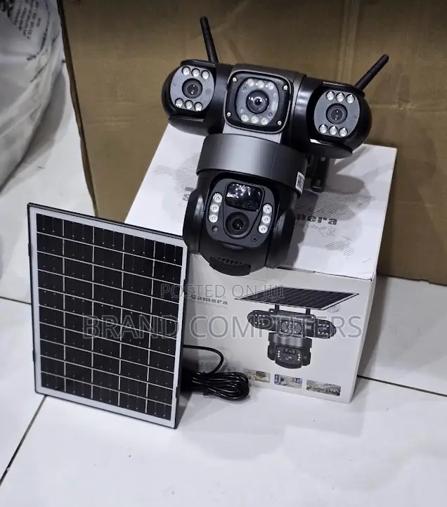 4g Triple Lens Solar Powered Camera With Night Vision T Wo Way Audio
