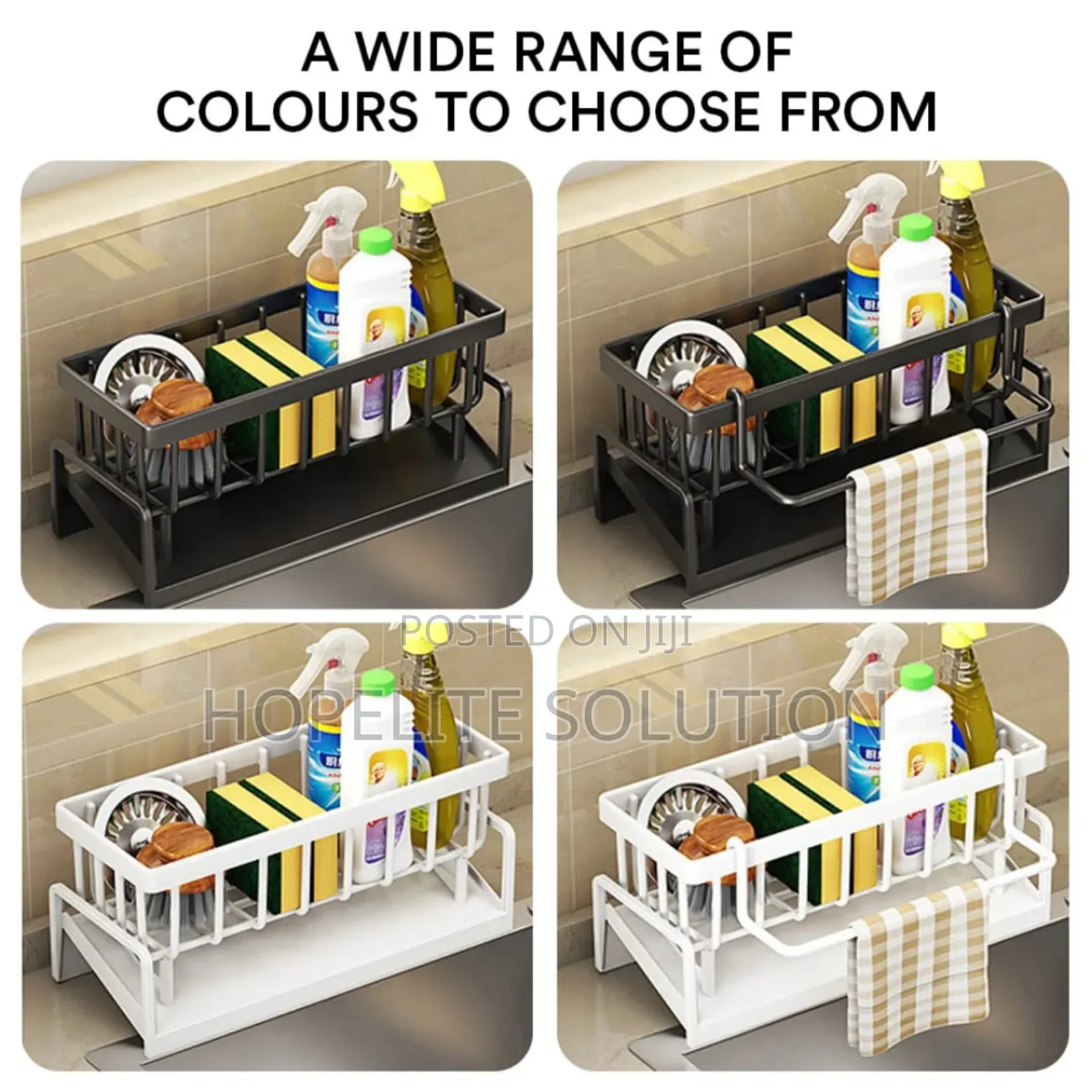 Upgraded Kitchen Sink Caddy Organizer Sponge Rack