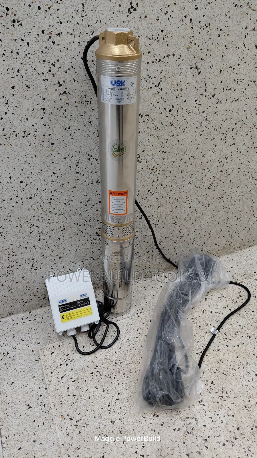 New Usk 1hp Deepwell Submersibl Pump 85m Head With Control Box