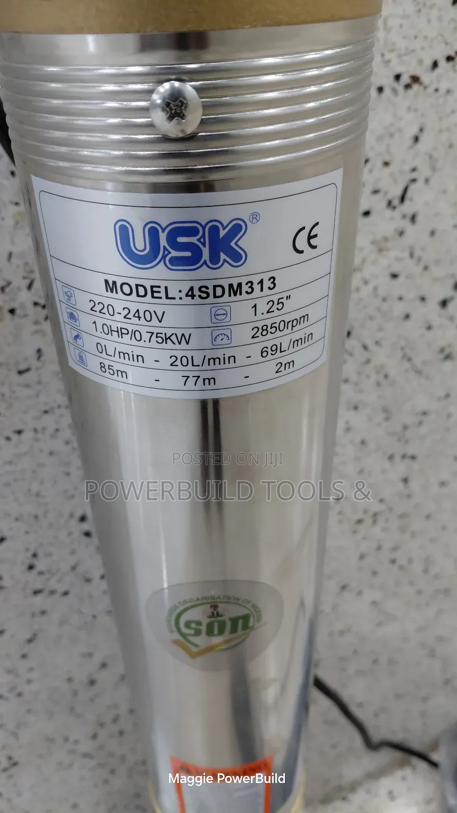 New Usk 1hp Deepwell Submersibl Pump 85m Head With Control Box